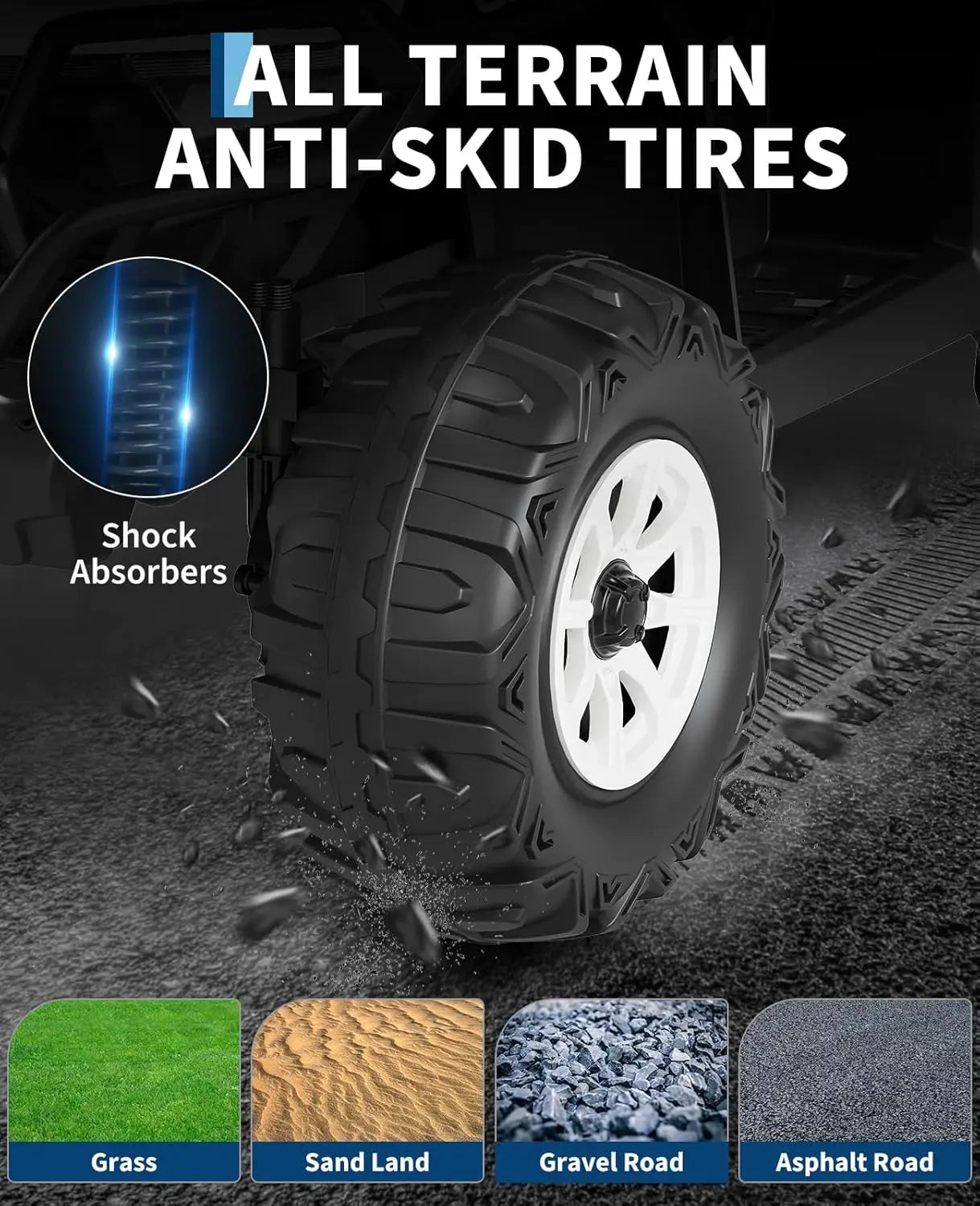 12V Kids Ride on Quad Car Toy with LED Lights, Music, Foot Pedal Wear-Resistant Wheels, Battery Powered Electric Vehicle Gifts