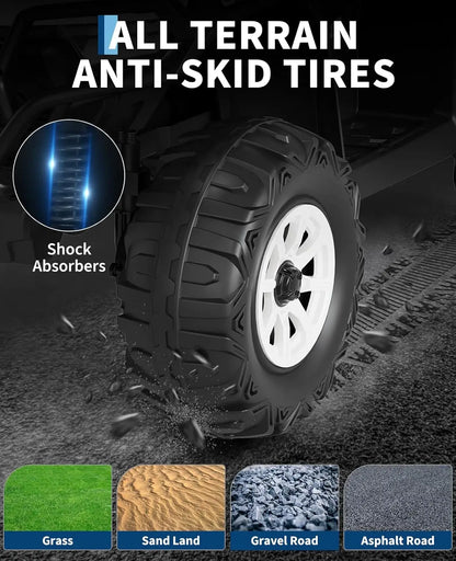 12V Kids Ride on Quad Car Toy with LED Lights, Music, Foot Pedal Wear-Resistant Wheels, Battery Powered Electric Vehicle Gifts