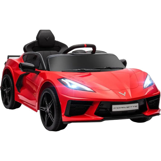 Electric Car, 12V Licensed Kids Car with Parent Remote Control, Suspension System, Headlight, Slow Start, Toddler Ride On Car fo