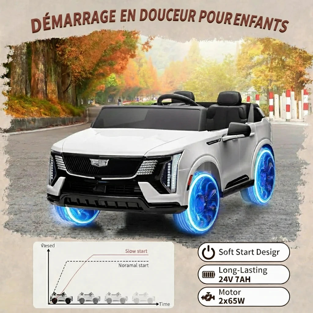 La magnifique chevrolet

24 V avec télécommande, 2 places, 4 roues avec amortisseurs, démarrage en douceur et lumières LED.