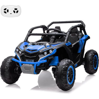 24V Ride On Car For Kids, 4WD Electric Vehicle With Remote Control, 2 Seater, LED Lights, Four-Wheel Shock Absorption, 3 Speeds