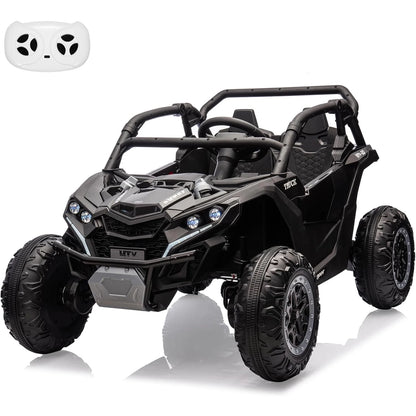 24V Ride On Car For Kids, 4WD Electric Vehicle With Remote Control, 2 Seater, LED Lights, Four-Wheel Shock Absorption, 3 Speeds